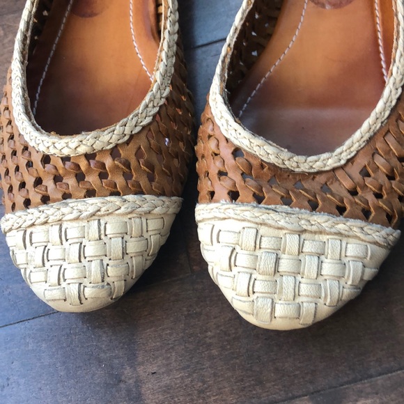 Dune London Tan Madalyn Weaved Leather Ballerina Flats - Picture 3 of 11